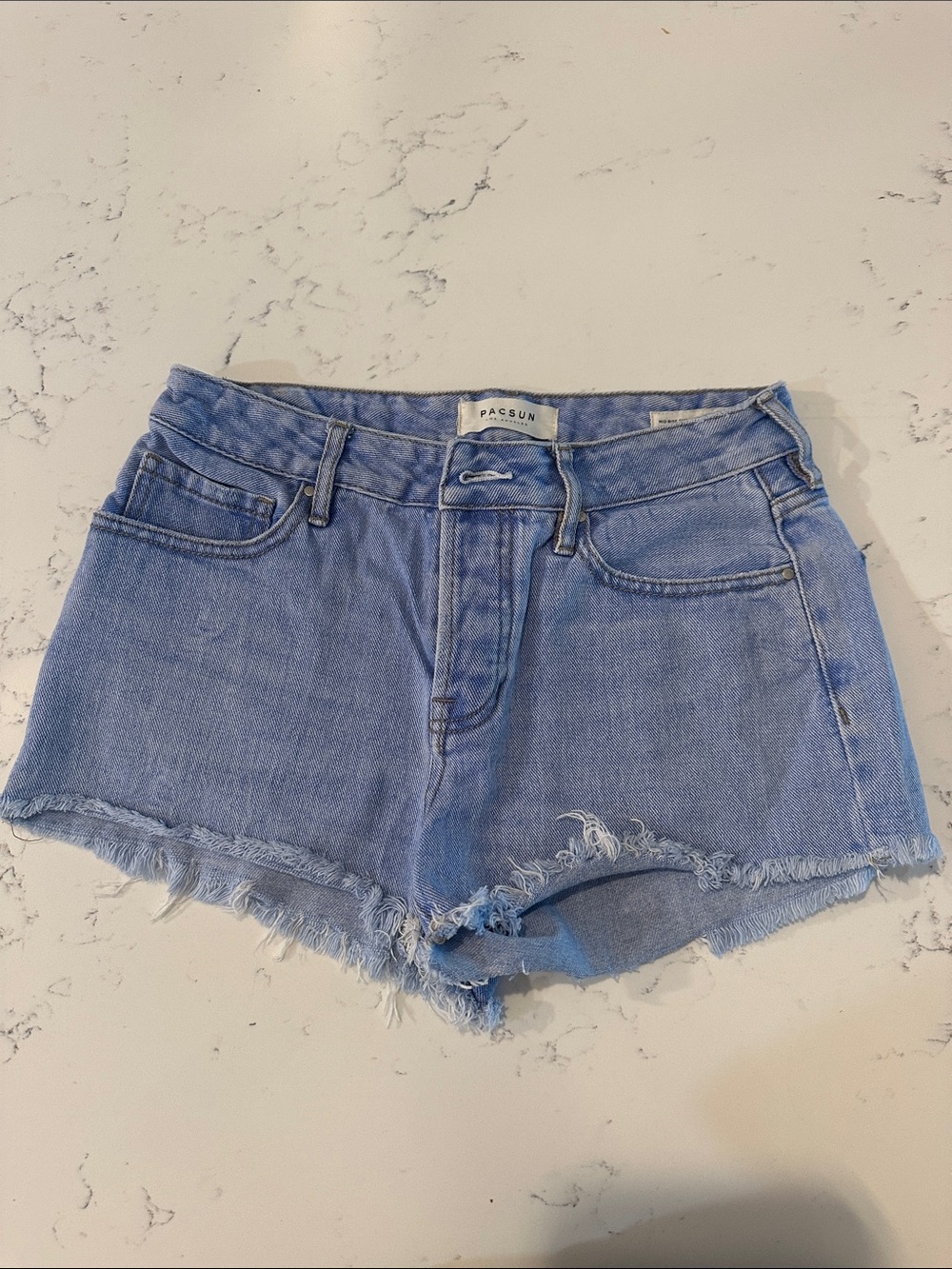PacSun Light Wash Distressed Denim Cutoff Shorts